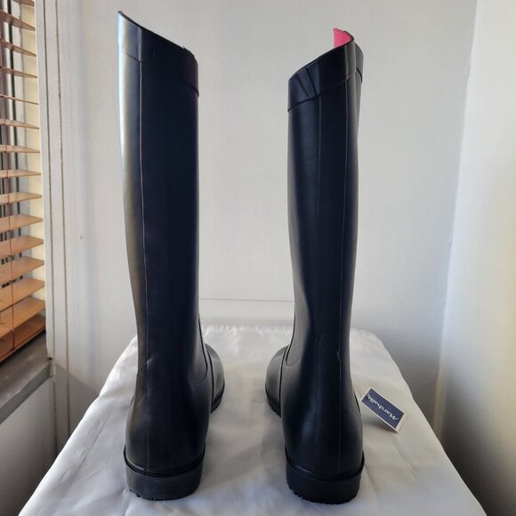 NWT - Capelli of New York Tall Black Matte Rubber Rain Boots (Size 10) - Picture 3 of 14